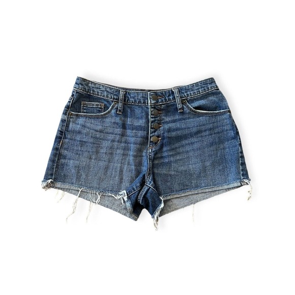 Universal Thread Jean Shorts Distressed Button Fly Cut Off Women's 4/27 - Picture 1 of 6